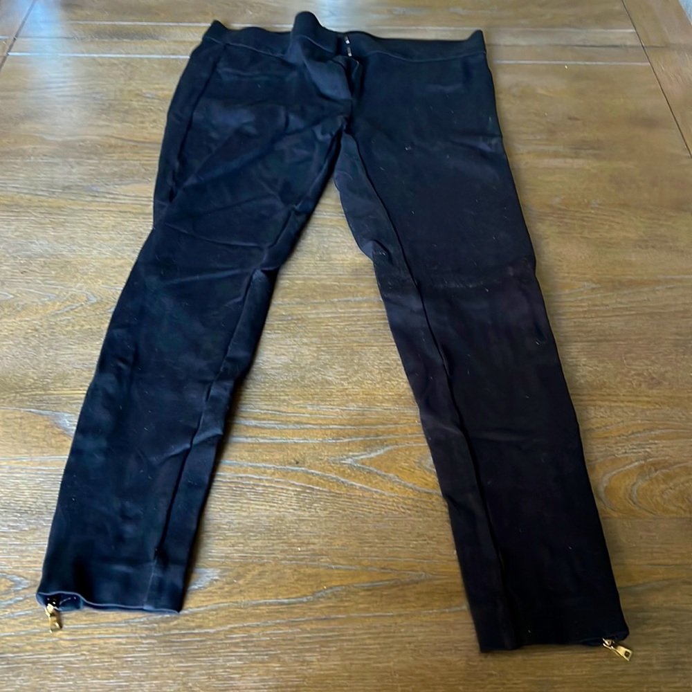 Loft leggings pants with gold zipper at ankle